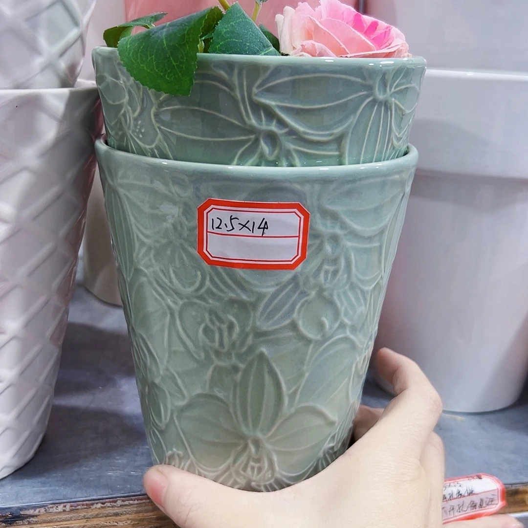 有孔外贸尾单陶瓷花盆凑单10米包邮