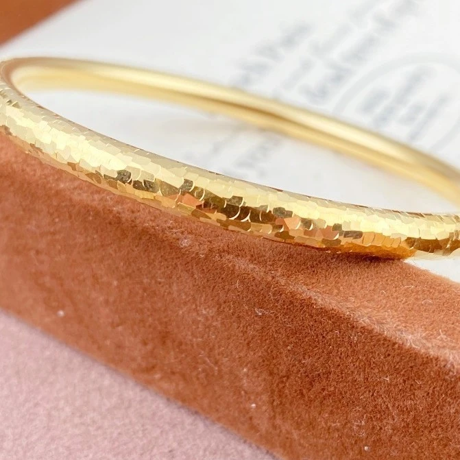 合金手镯 爆闪碎冰手镯碎冰冰素圈手环古法经典时尚古法花丝如意