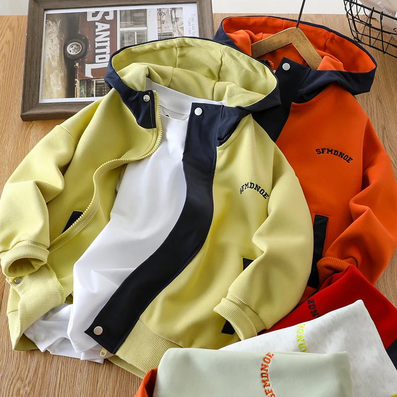 2025年春季新款儿童梭织连帽外套男童酷帅上衣儿童春装开衫休闲潮