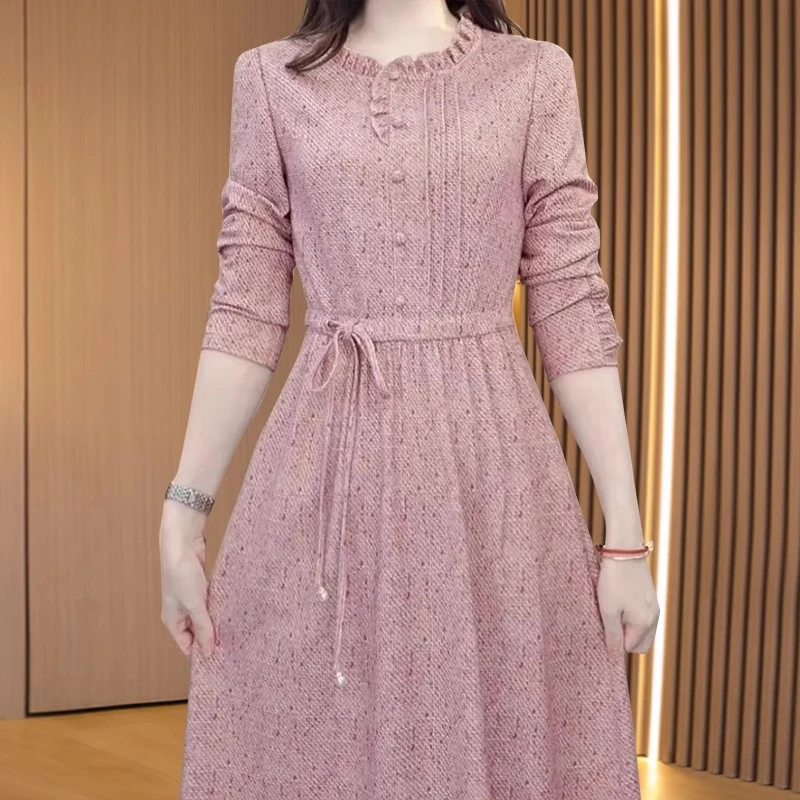 【可蓓儿】长袖连衣裙子女2025新款春秋冬妈妈十三行高端品牌妈妈装
