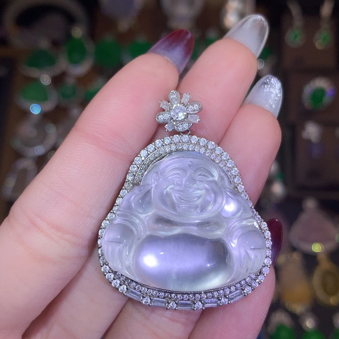 石英质玉银S925镶嵌颈饰