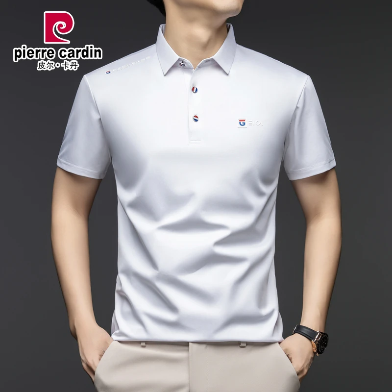 皮尔卡丹男装短袖商务宽松中青年polo衫翻领男士短袖男t恤休闲