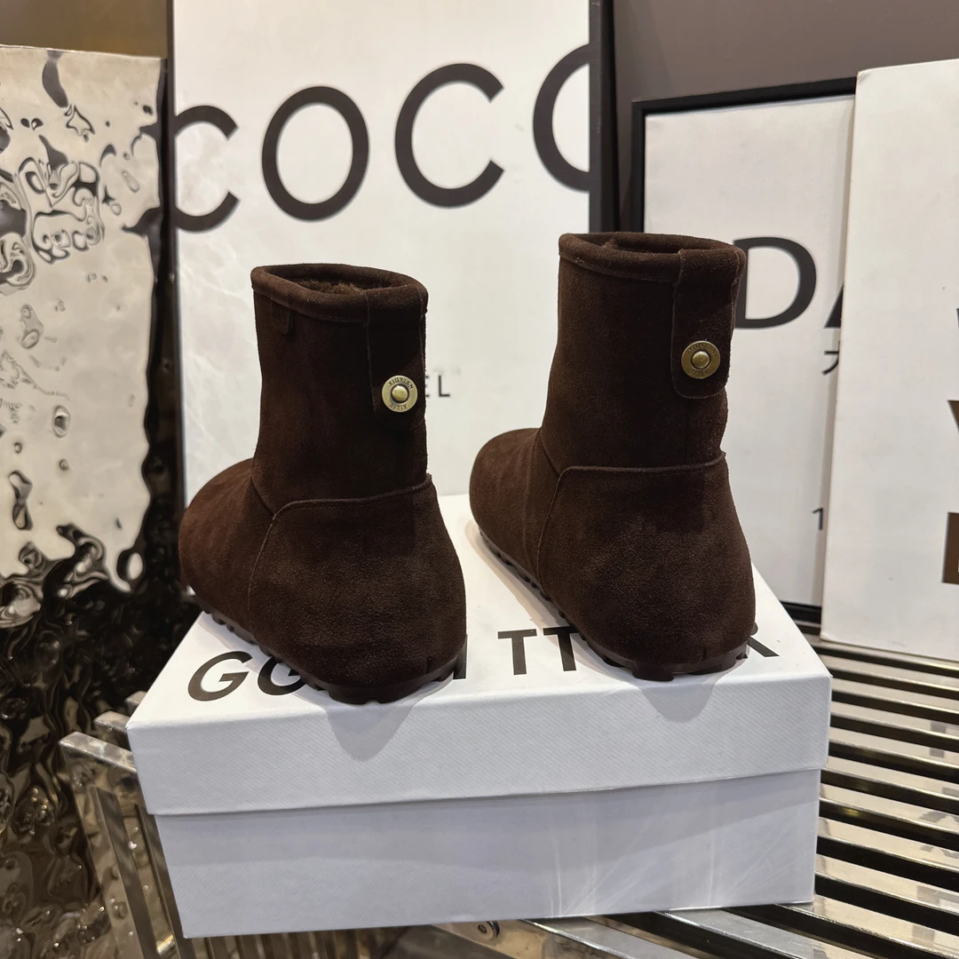 时尚雪地靴冬季保暖森系朋克风磨砂皮中筒中跟保暖女鞋休闲百搭