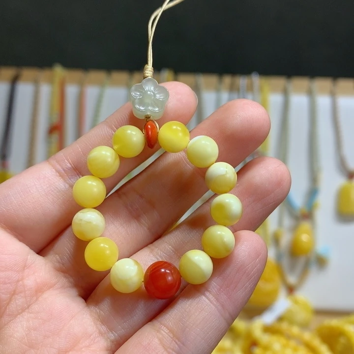蜜蜡未镶嵌手链7.7mm