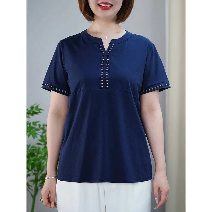 洋气减龄百搭上衣高级感别致小衫高端上档次T恤微胖妹妹大码女装