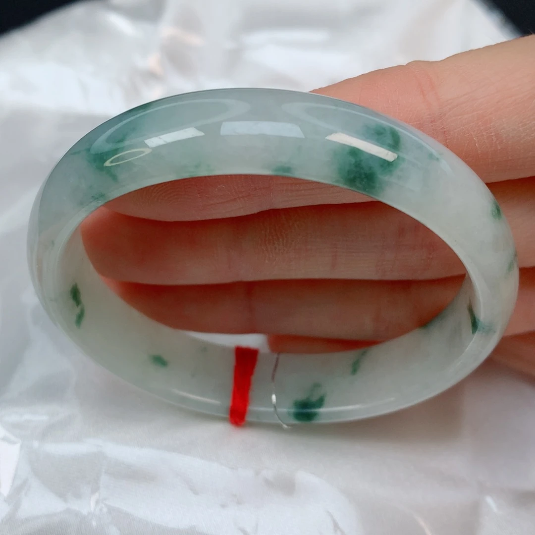 未镶嵌手镯翡翠52.8贵妃，飘花耐看，019