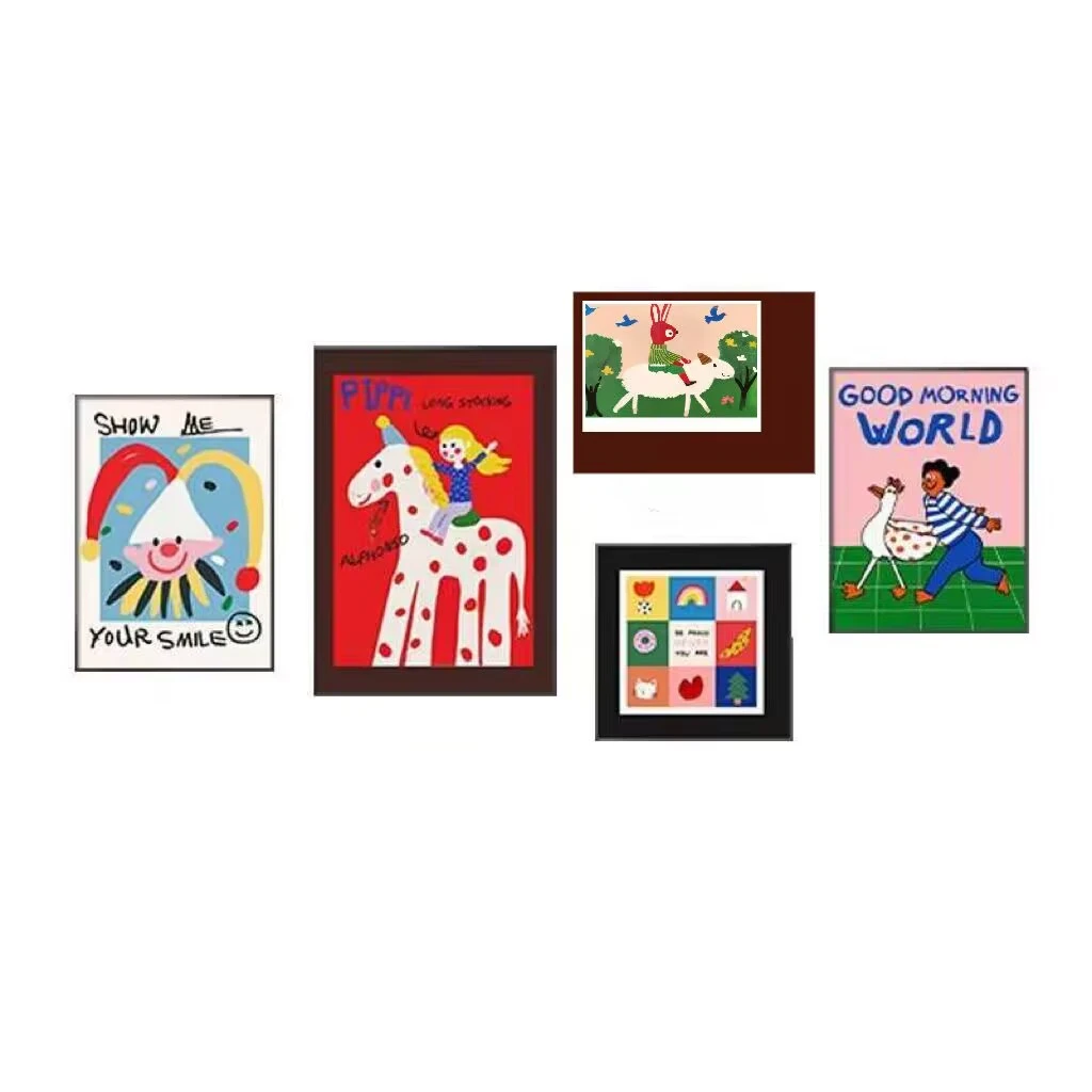 多巴胺客厅装饰画彩色卡通卧室儿童房挂画沙发背景墙壁画SY09