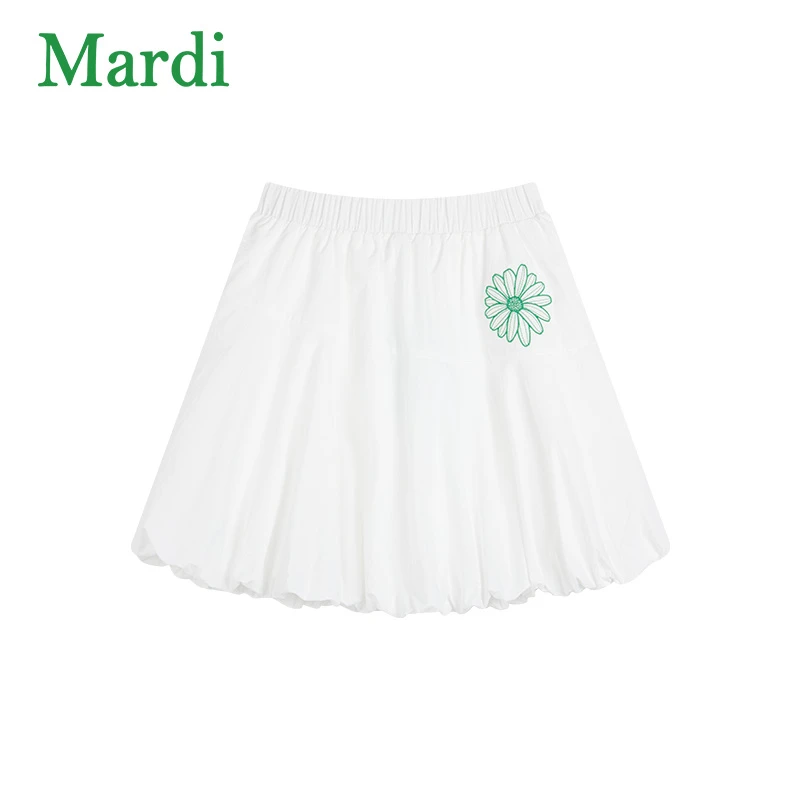 MARDI小雏菊刺绣花苞蓬蓬裙女夏百搭显瘦半身裙A字短裙MQZ2522235