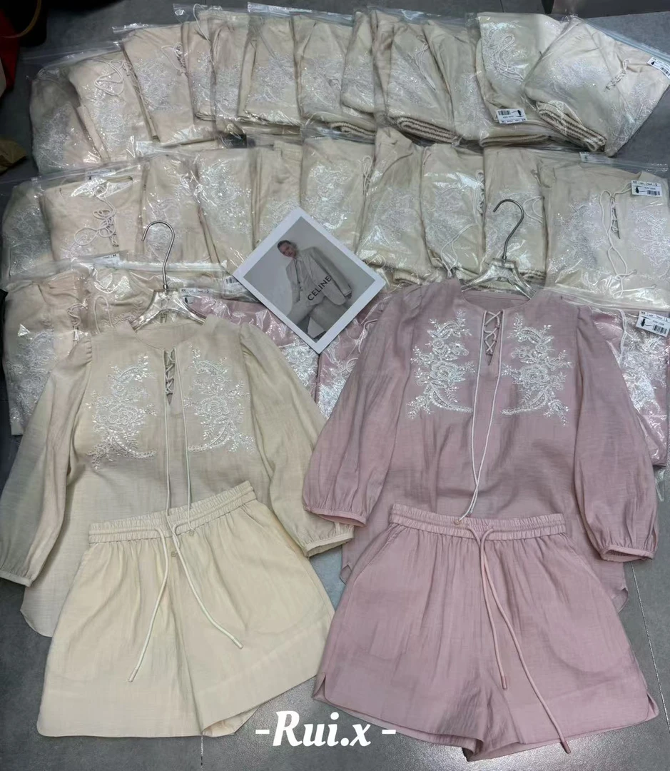 【BAI】夏季新款百搭宽松显瘦衬衫短裤套装009