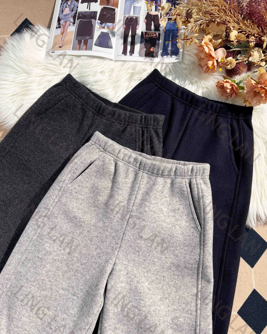 【澳毛裤】高级质感!拉绒工艺 羊毛窄版直筒弯刀裤显瘦秋冬弹力