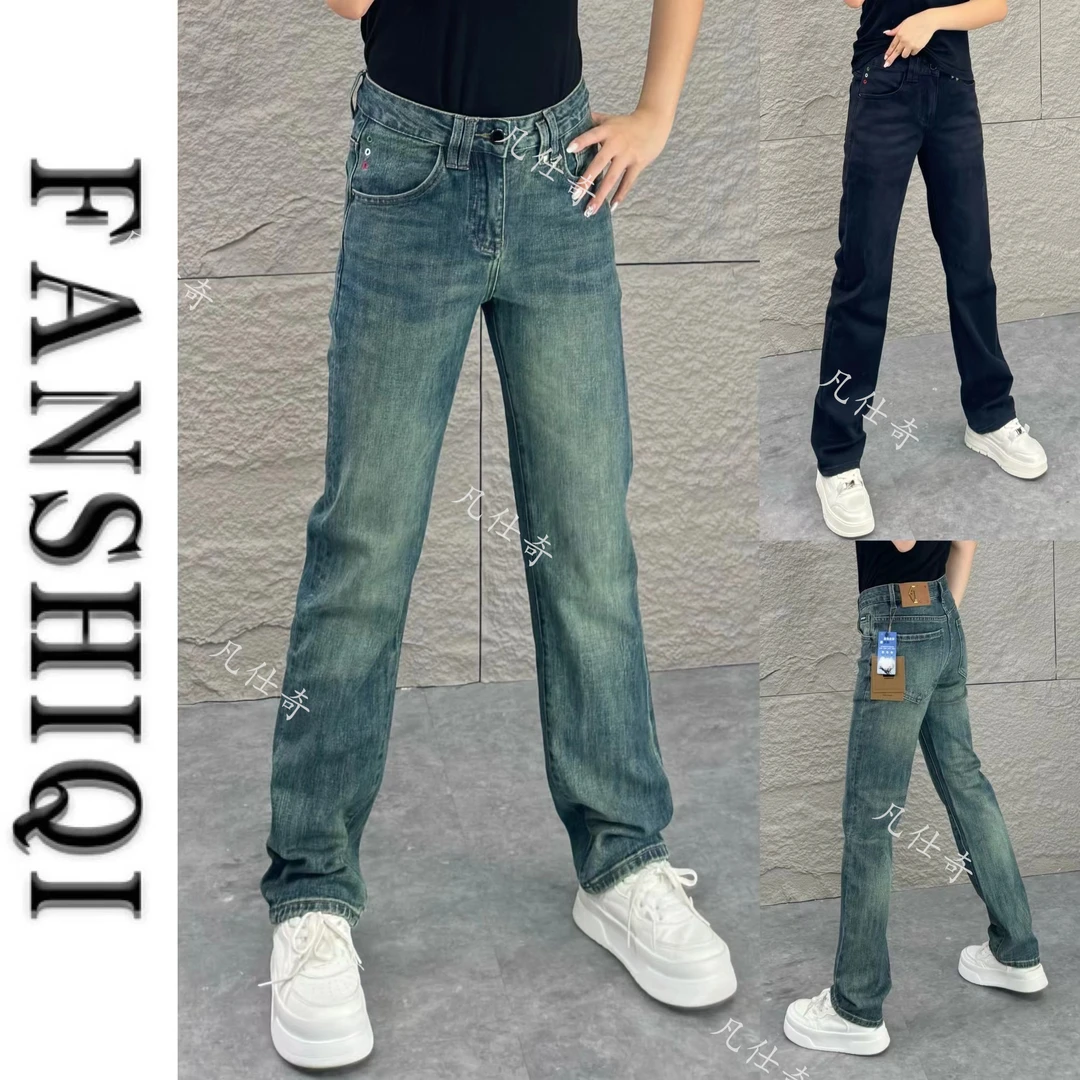 秋季新高端男士定制精梳棉修身直筒牛仔裤休闲百搭复古牛仔裤3206