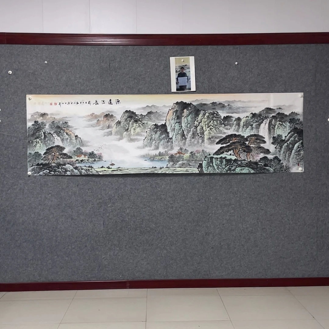 国画八尺对开238.69画芯 捡漏