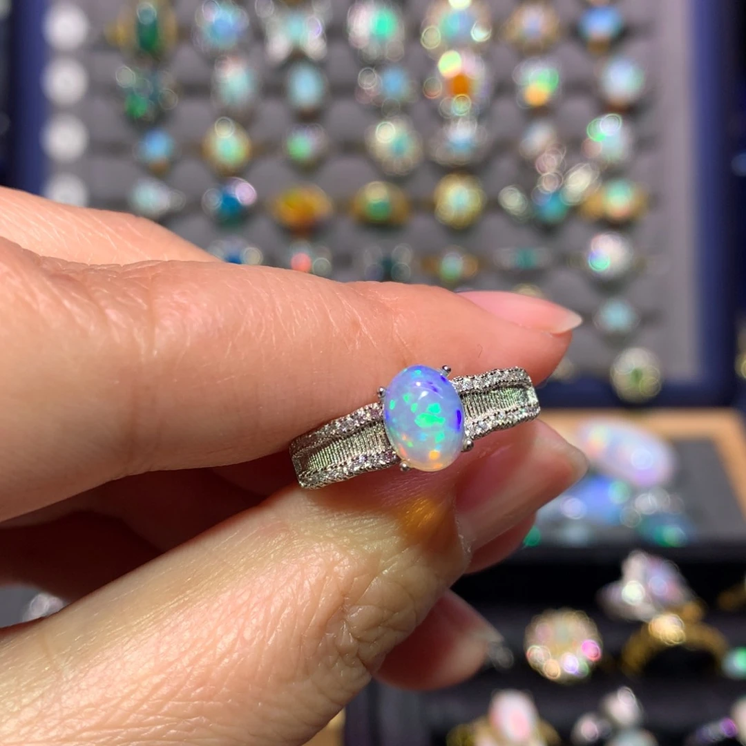 银S925镶嵌欧泊戒指款式