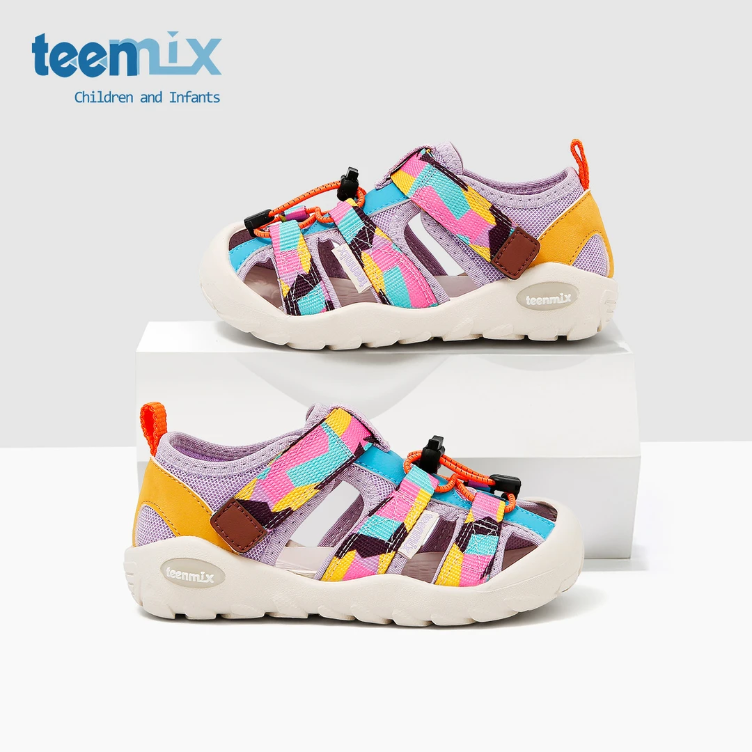Teenmix/天美意夏季男童包头中性运动凉鞋潮流轻便童鞋休闲百搭