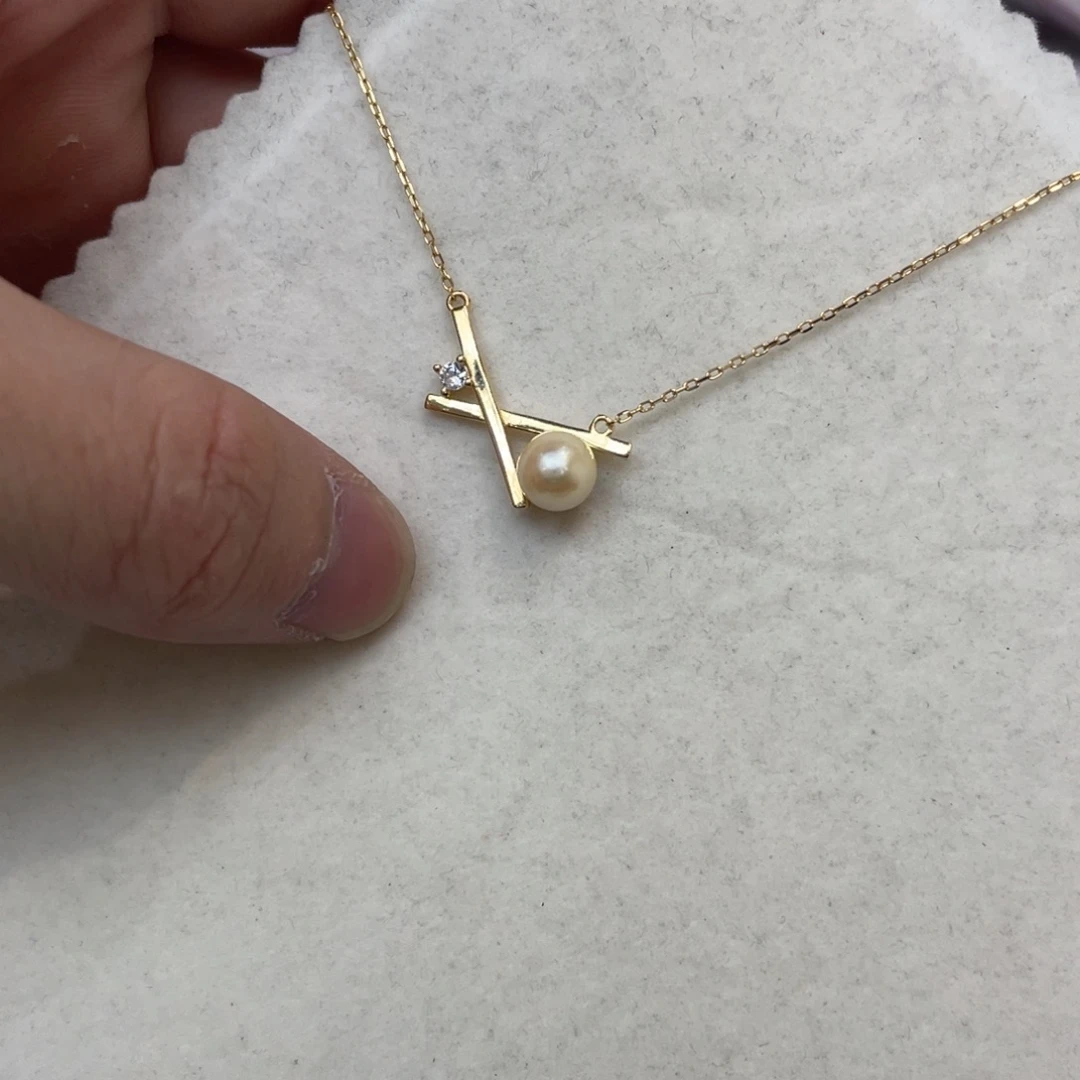 项链海水珍珠银S925镶嵌