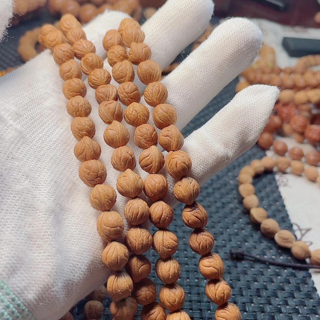 瘦***了吊坠桃核浅纹小金豆