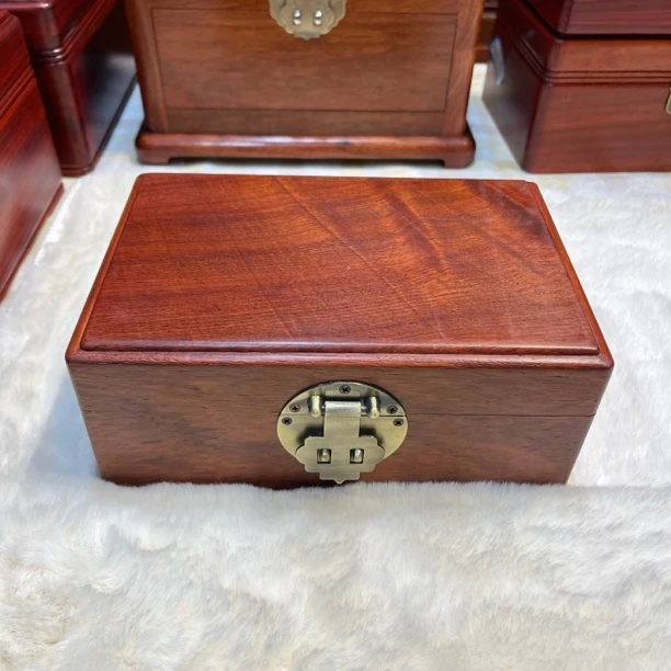 首饰盒/箱 缅甸花梨木带锁首饰收纳盒20*13.5 *8.5cm