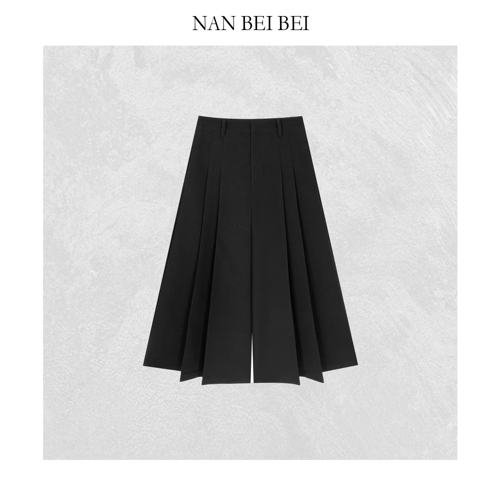 NanBeiBei 西裤裙 设计款极简宽松立裁量感倒褶裙裤 044