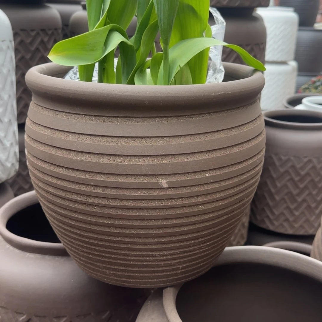 紫砂花盆口28高25宜兴紫砂