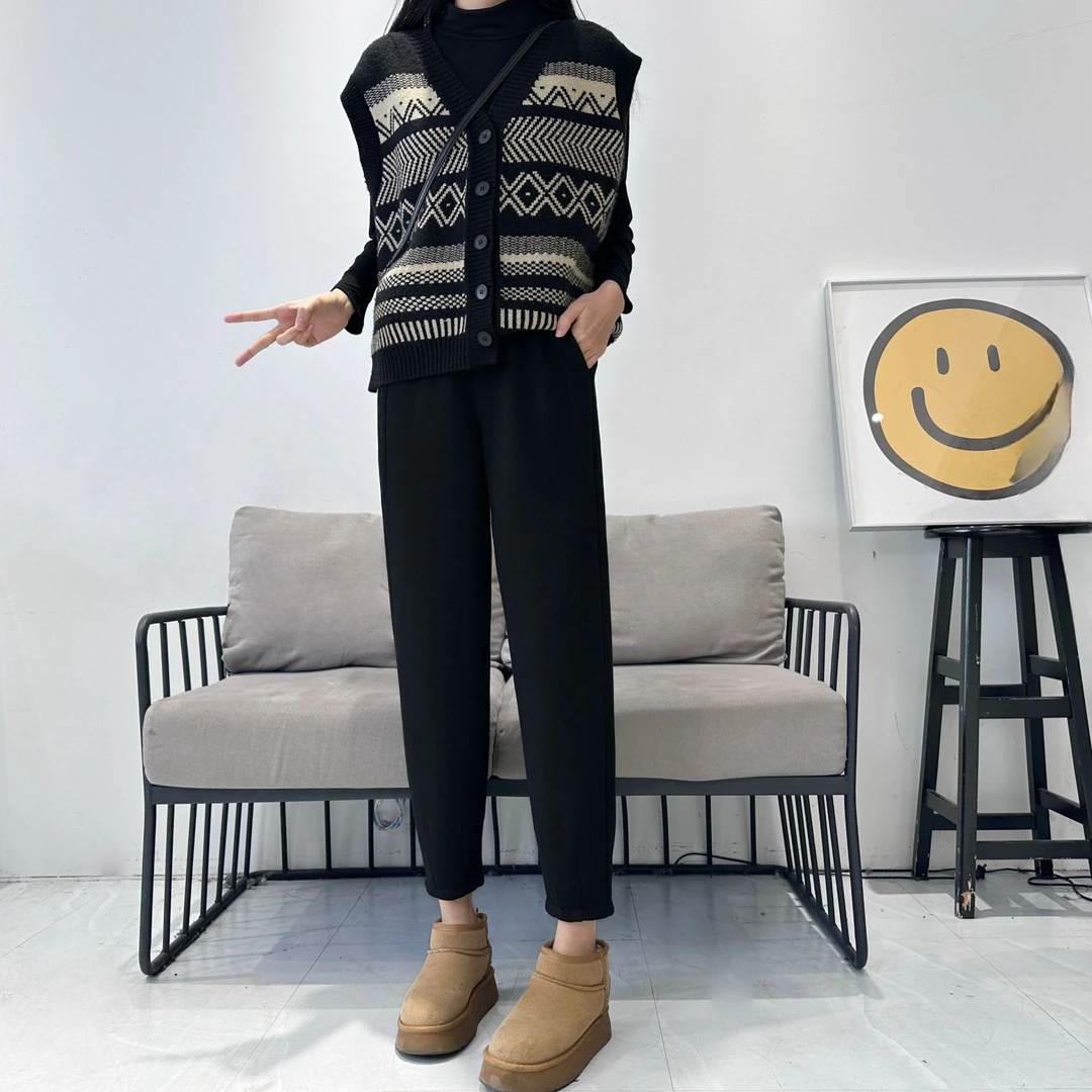 【店夫人定制】2024冬季新品 羊毛裤加绒加厚 巨显瘦遮胯的锥形裤