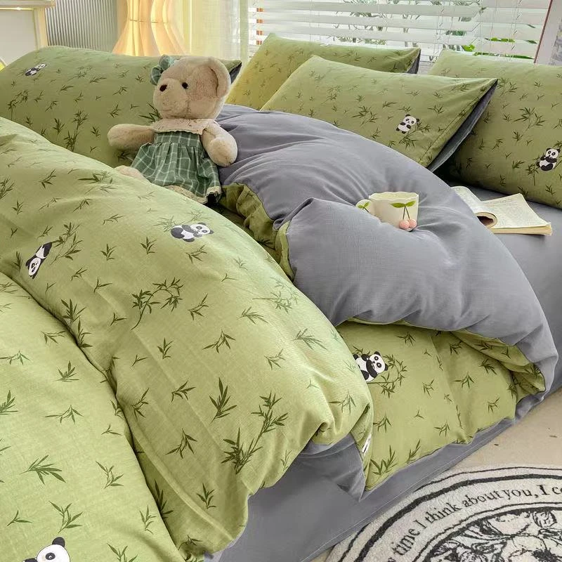 A类小竹棉180x220四件套印花简约碎花卡通可爱个别微瑕介意勿拍