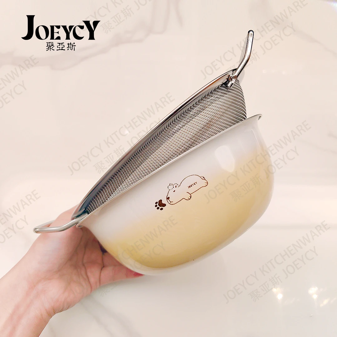 【正版授权】卡皮巴拉不锈钢洗菜盆洗米筛滤油渣卡通沙拉盆带筛网