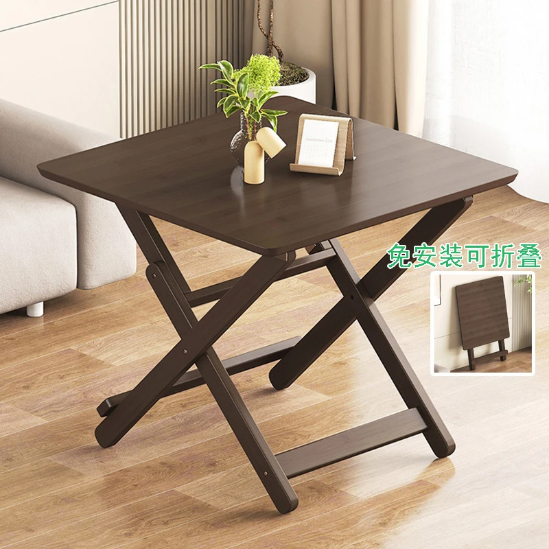 折叠桌餐桌家用小户型可折叠饭桌楠竹吃饭桌子户外方桌多用途
