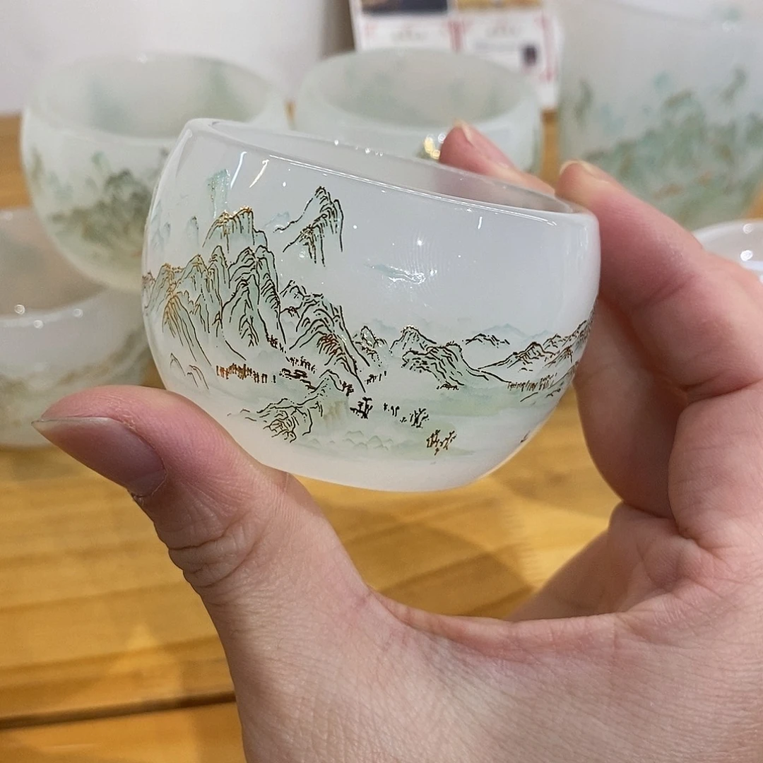 琉璃手工艺品千里江山客杯