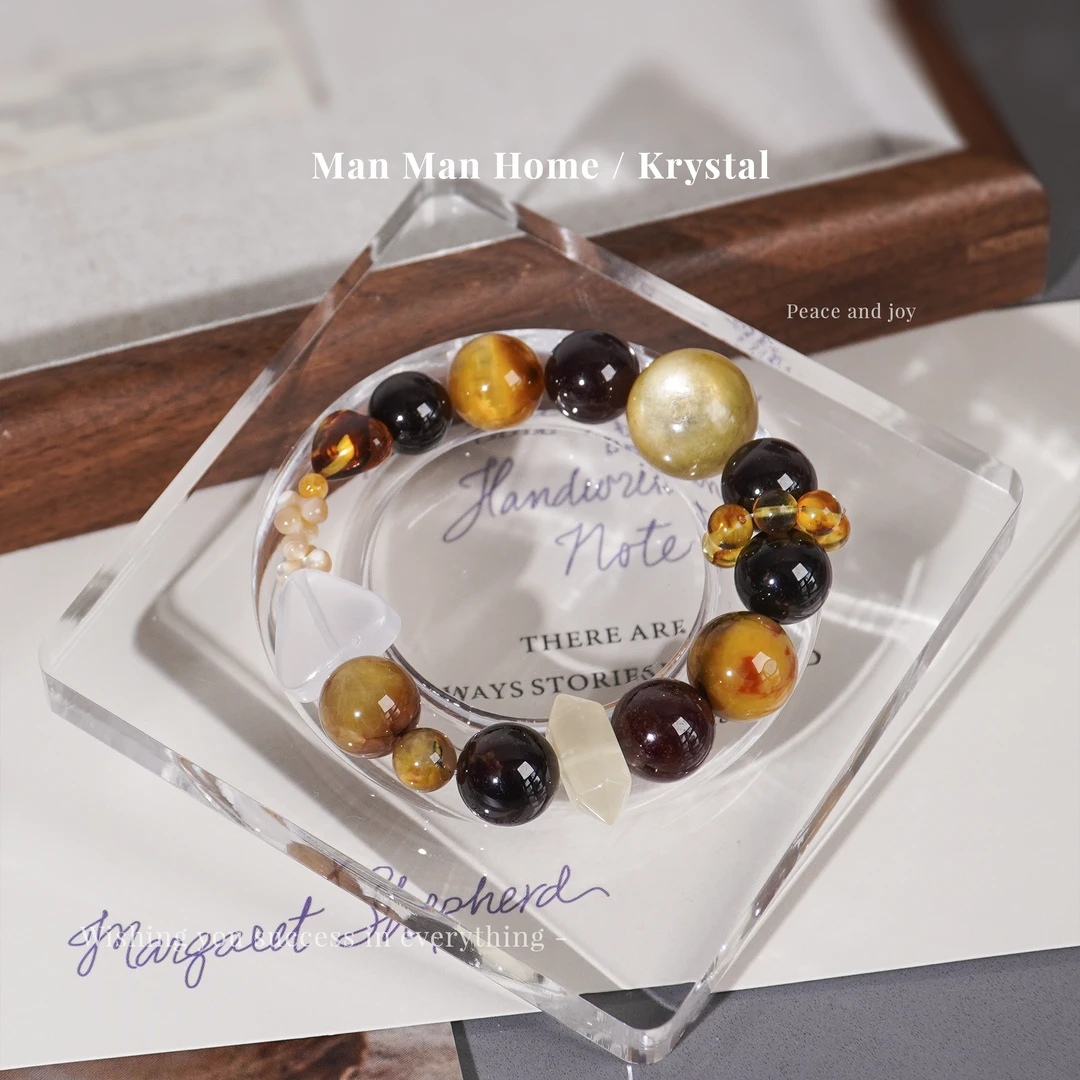 A174【矜贵】石榴石 金锂云母 蜜蜡 黄彼得手链多样性发货 发其一