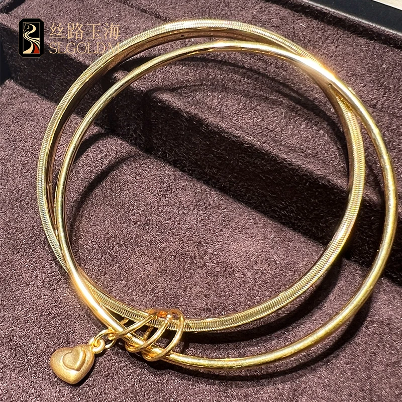 丝路玉海2025新款足金999碎冰甜心手镯时尚个性轻奢气质多退少补