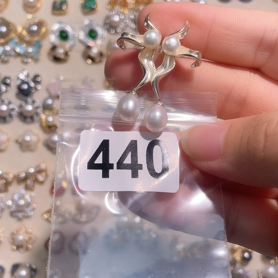 合金淡水珍珠耳饰