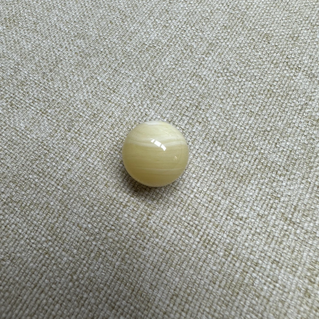 【星涔珠宝-琥珀蜜蜡】天然原矿特色款14mm浓蜡拉丝小星球圆珠