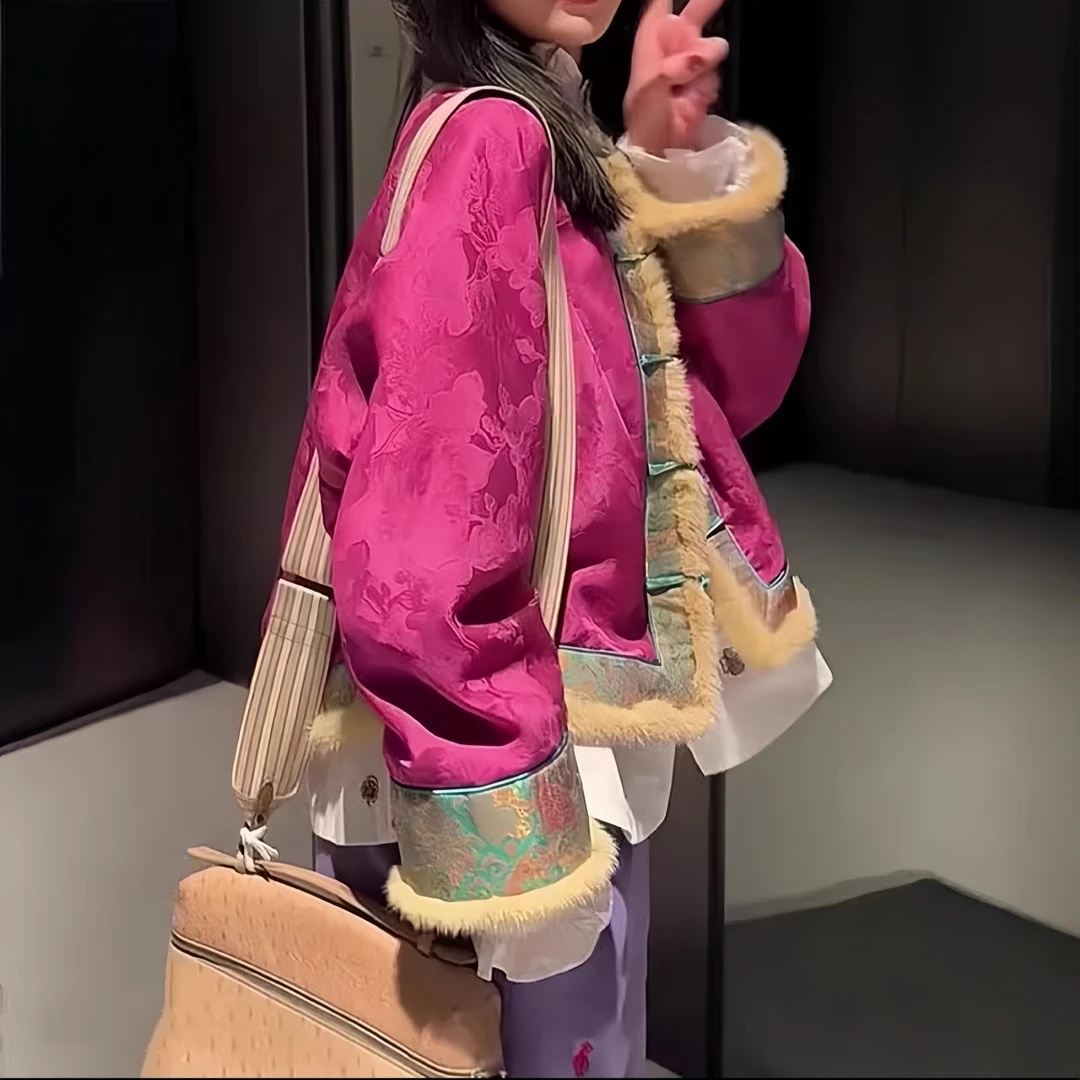 【锦宏】新中式国风棉服冬季新款高级感夹棉女装厚外套