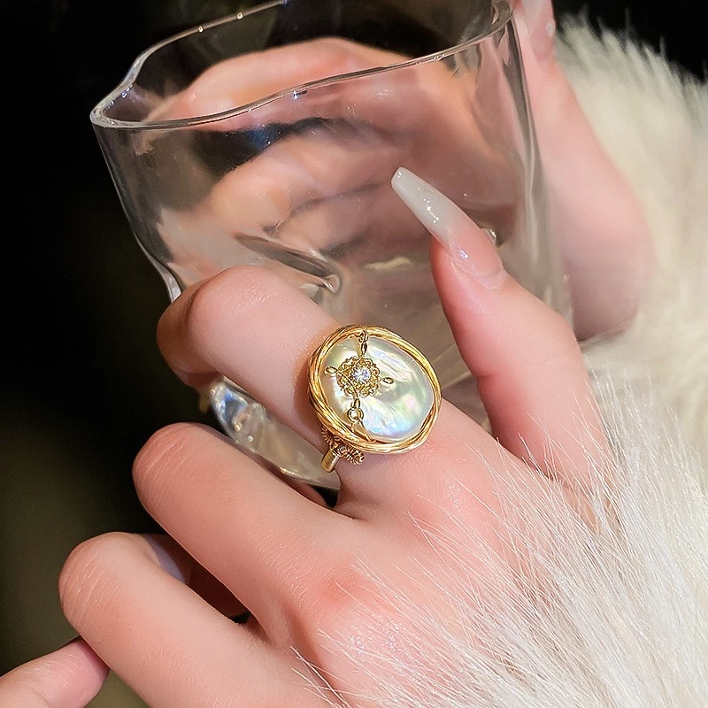 铜合金戒指 巴洛克不规则开口复古轻奢戒指手饰丰美HR838-1