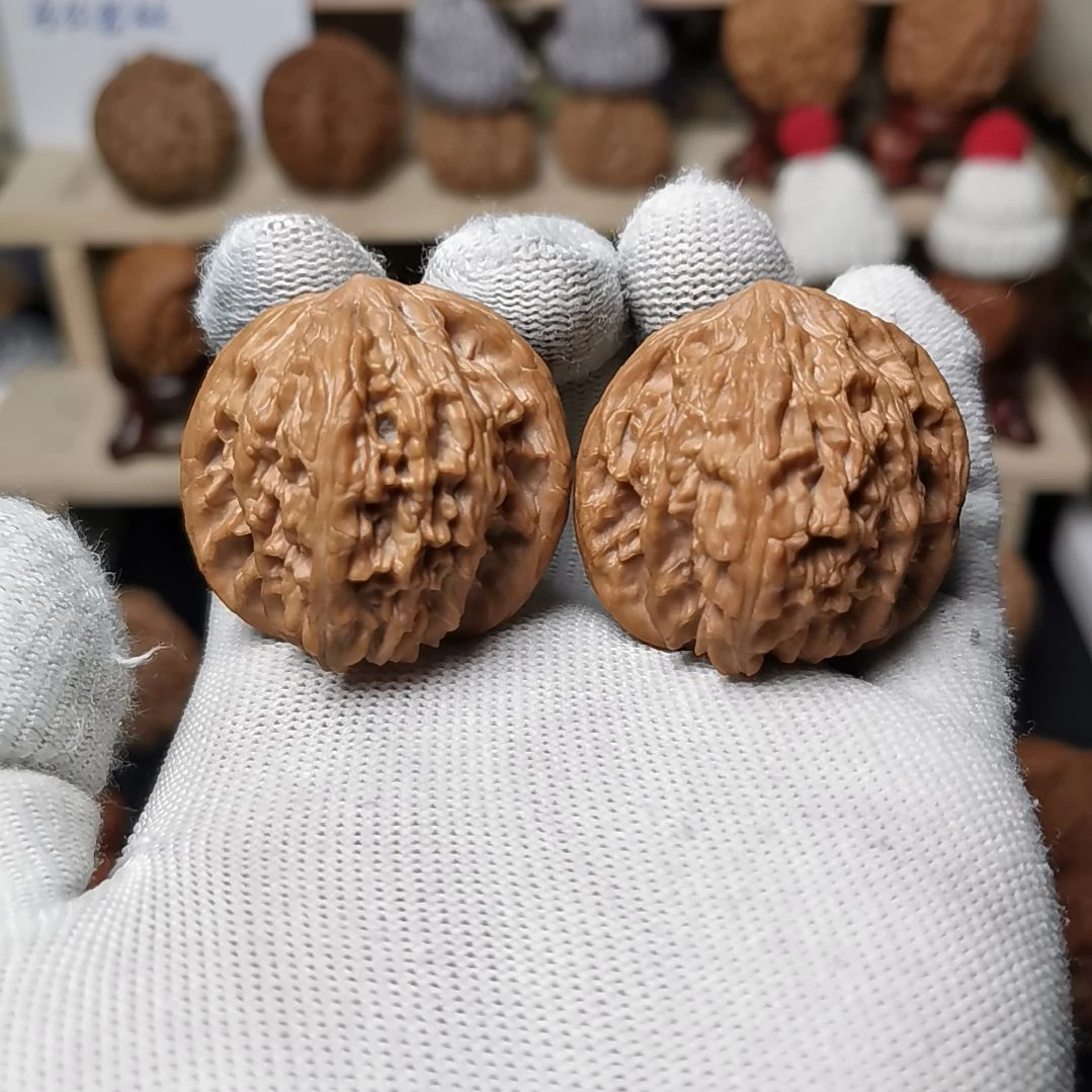 核桃文玩核桃高端山地红皮磨盘40尺