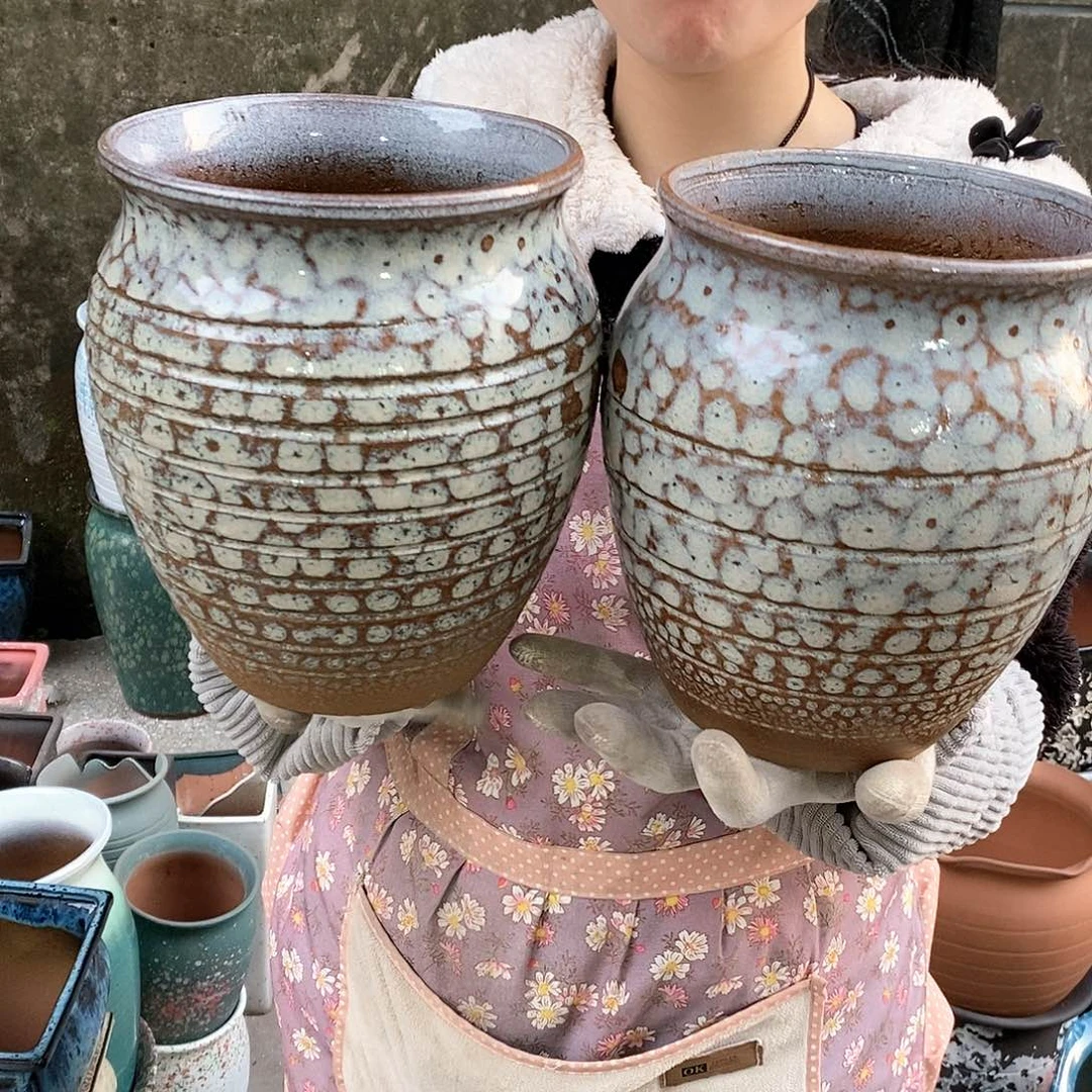 紫砂花盆瑕疵口27高21瑕疵