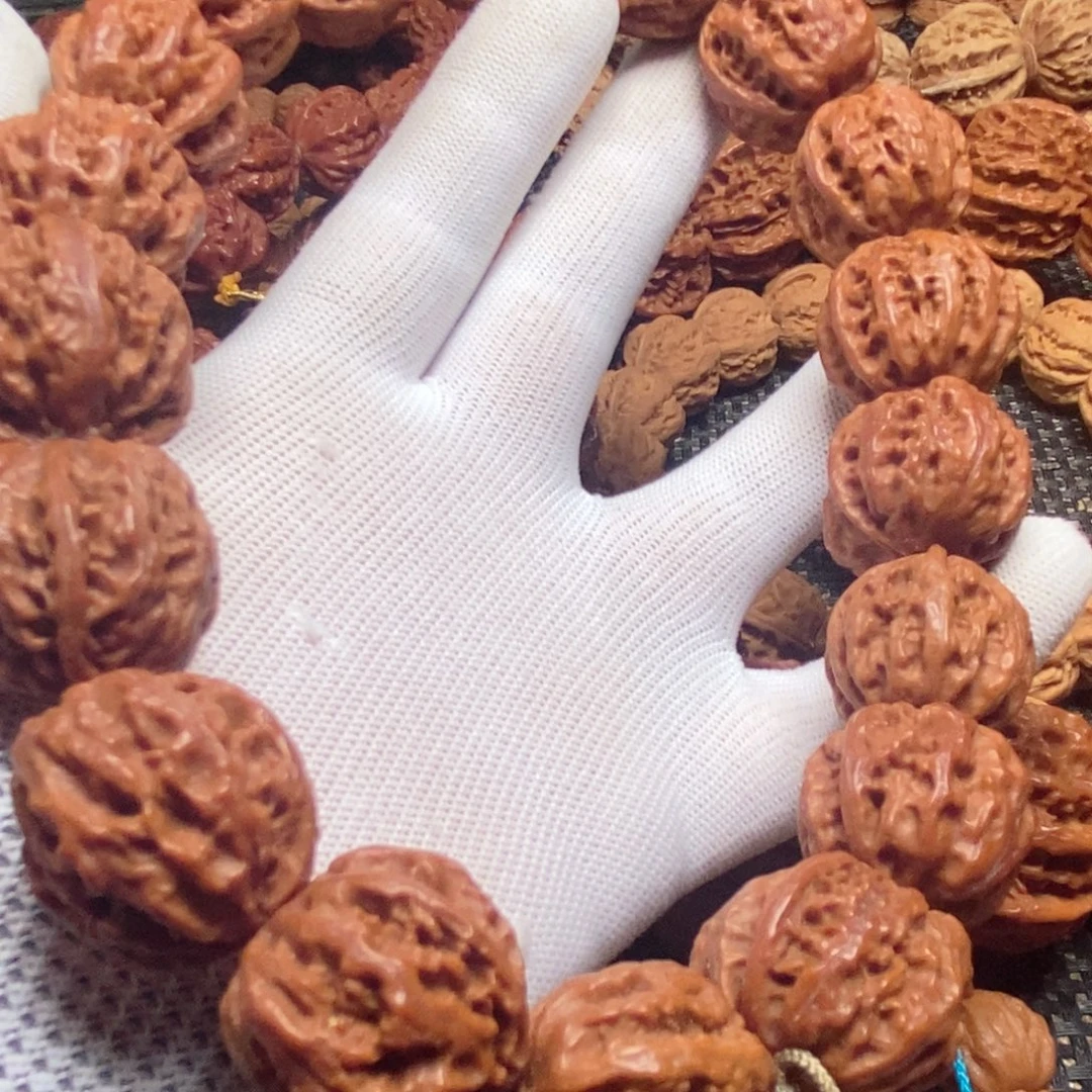 坐***球手串文玩核桃粗京八棱手持