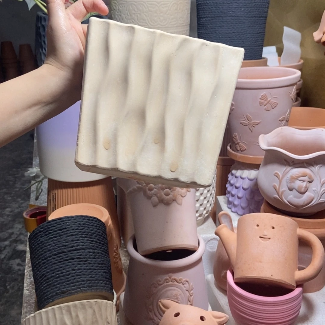 16×14 大白波浪方盆 粗陶1个