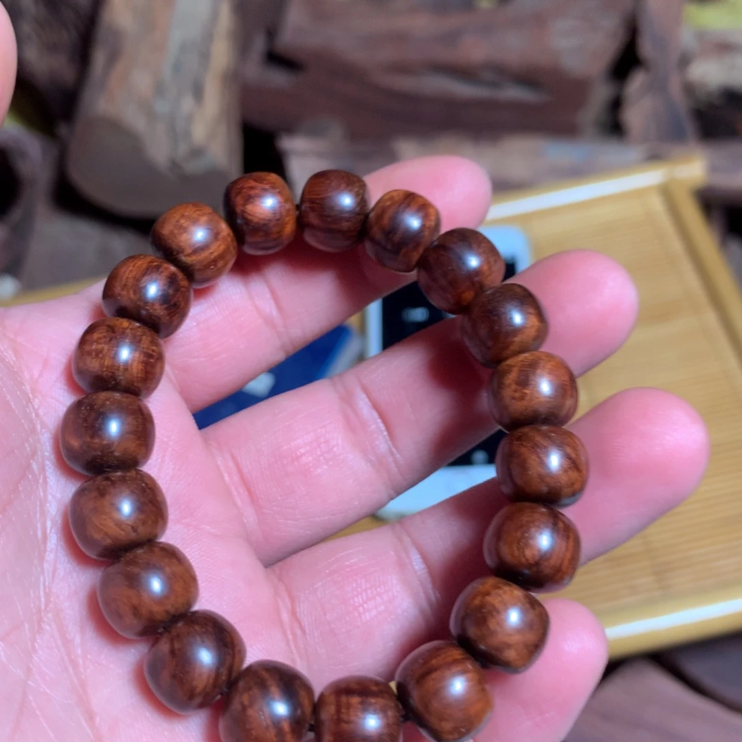 疯***酒黄花梨/降香黄檀手串回血串海南黄花梨老料