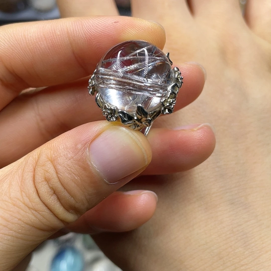 【闪购商品】水晶珠宝半成品银S925镶嵌戒指