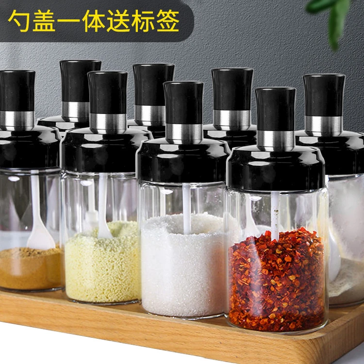 六个调味罐玻璃盐瓶厨房调料瓶罐子厨房调味油盐味精调料盒套装