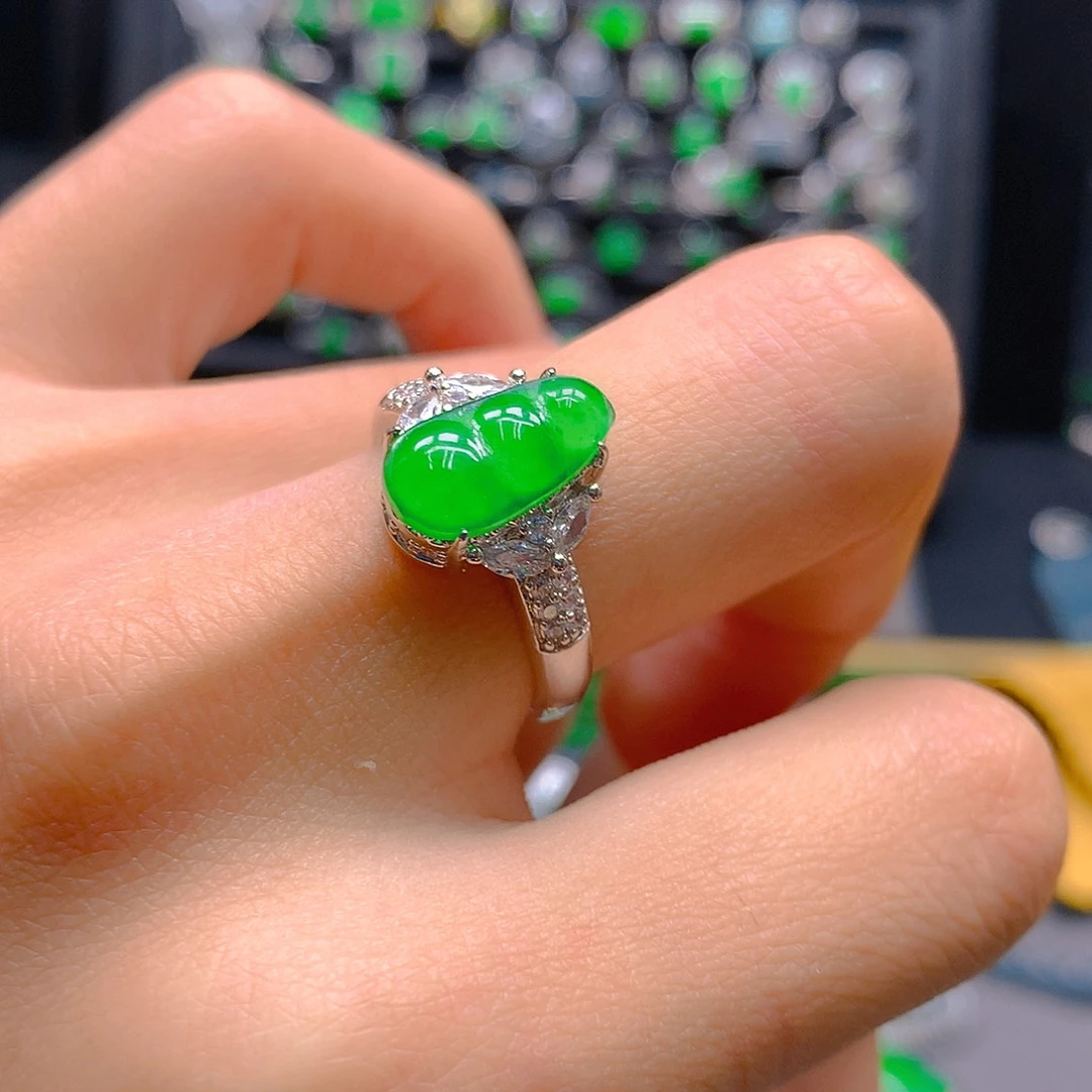 翡翠戒指未镶嵌天然翡翠