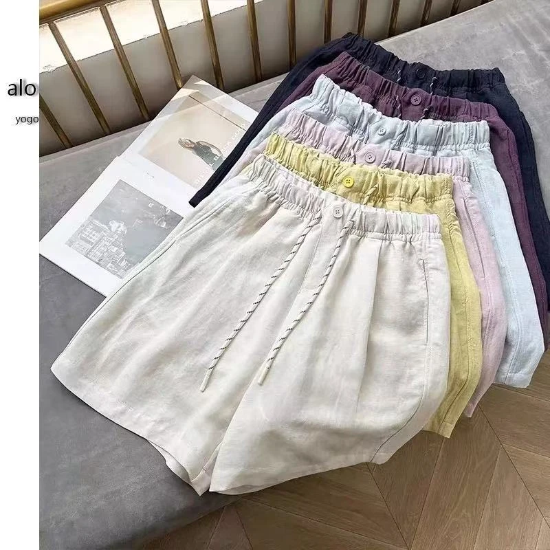 天丝亚麻短裤韩版a字短款休闲裤女夏季气质直筒百搭