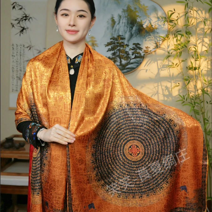 3月【日照金山】180*70cm长巾香云女士百搭围巾国风