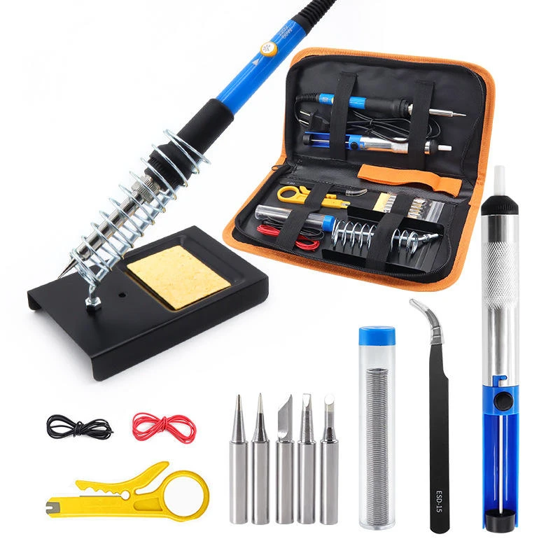 跨境 调温电烙铁60w家用维修焊锡笔美规110V电洛铁工具包套装批发