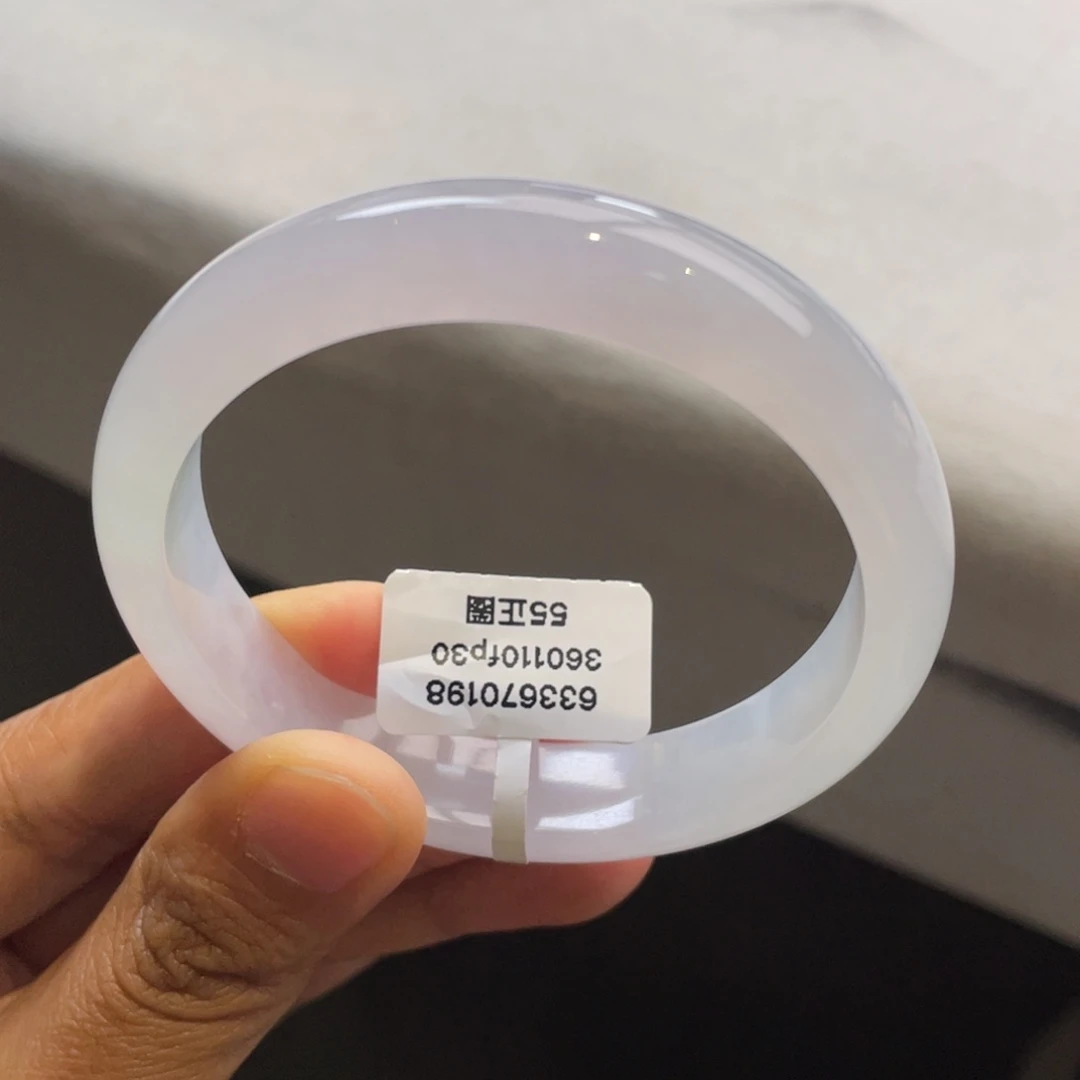 翡翠未镶嵌手镯冰胶淡粉紫手镯