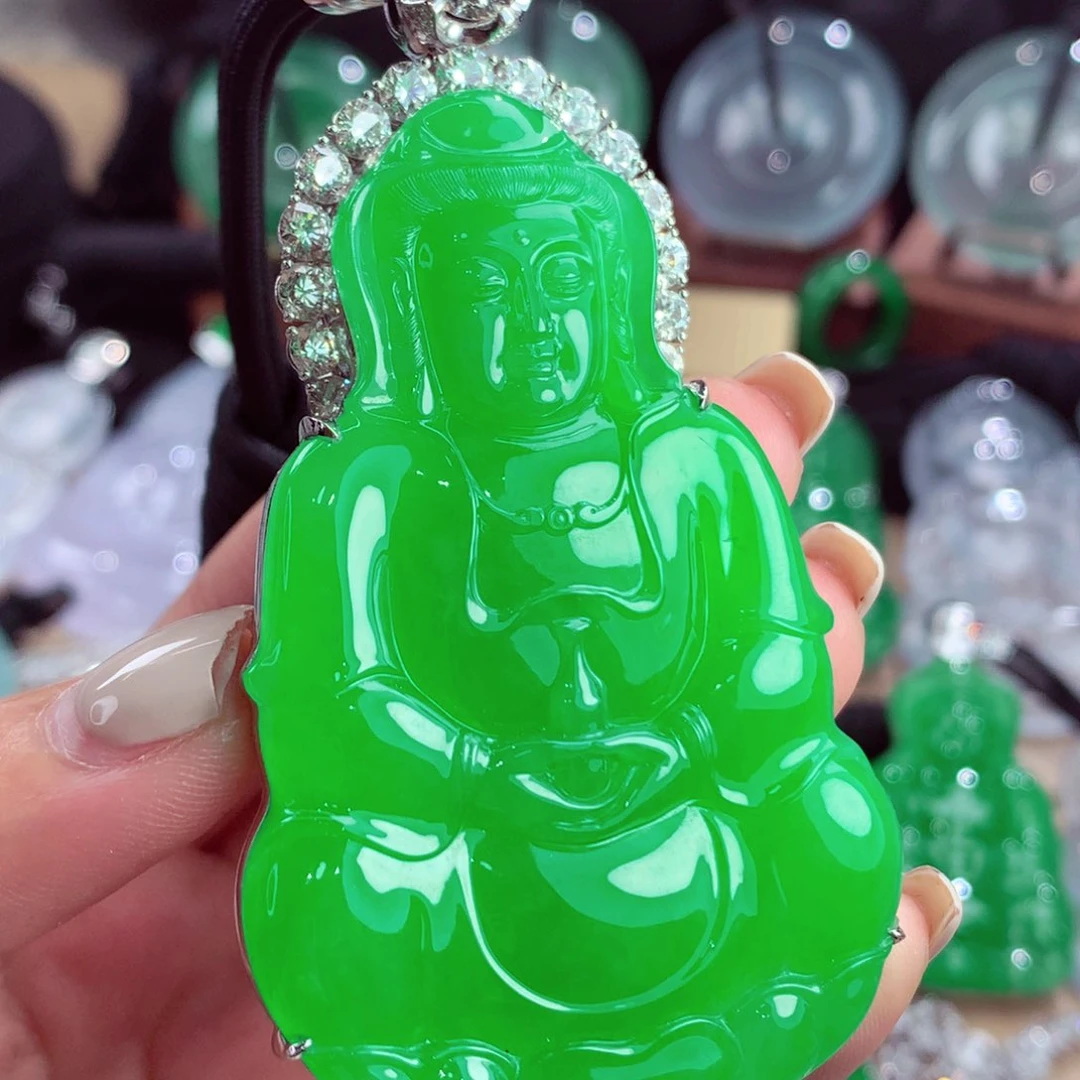 吊坠(不含链)18K金镶嵌翡翠定金10w总价咨询客服