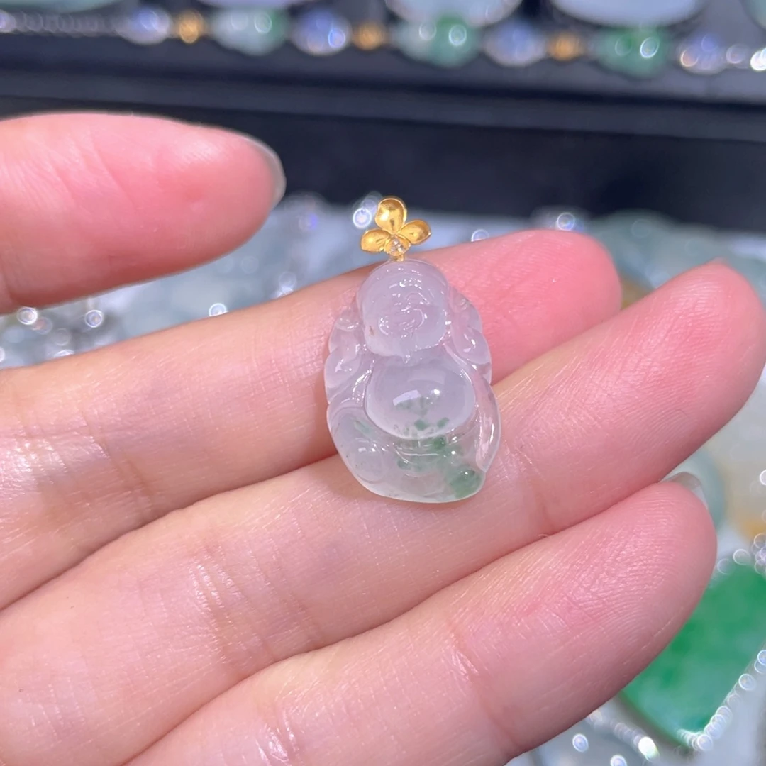 颈饰18K金镶嵌翡翠翡翠