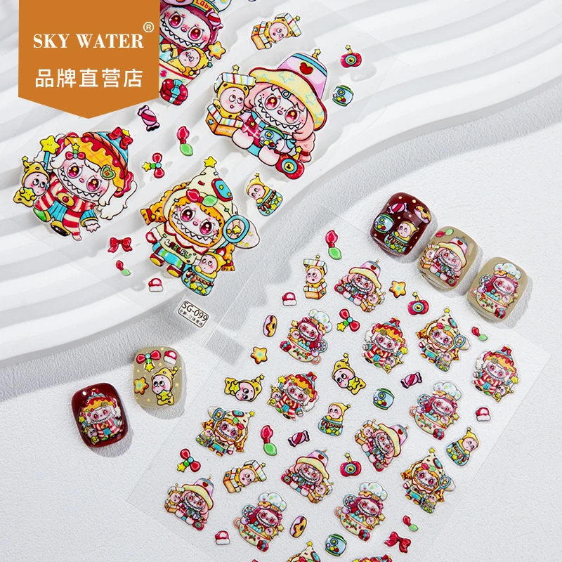 Sky星星人拉布布果冻立体美甲贴纸labubu手账可爱diy手机壳装饰贴