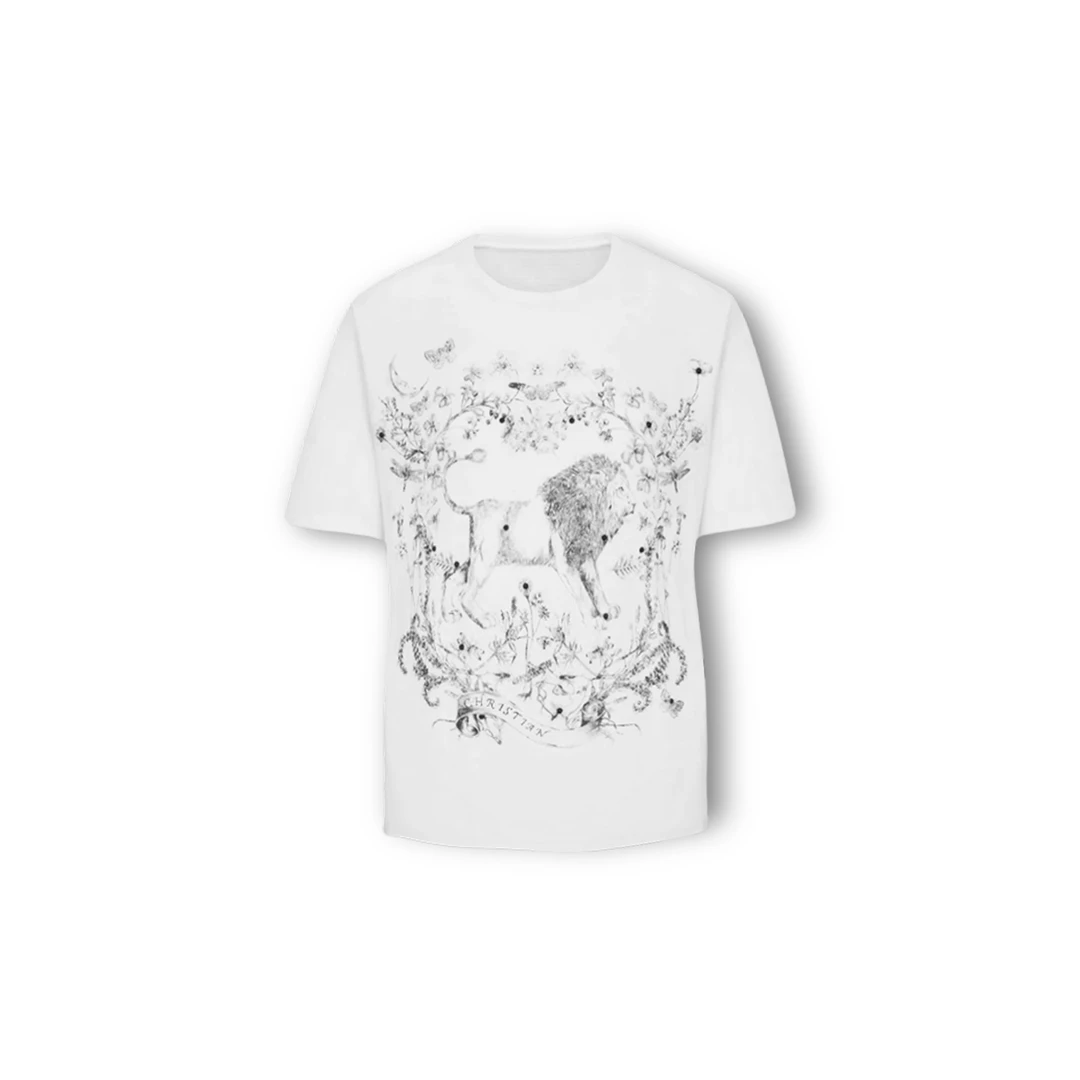 2025【D家订单】夏季新款狮子字母印花烫钻圆领短袖T恤（25T0826）